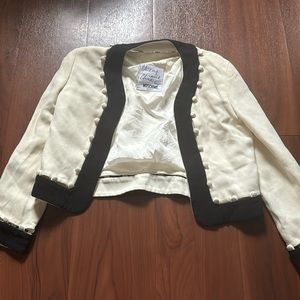 Vintage moschino jacket black and white selling as is not dry cleaned